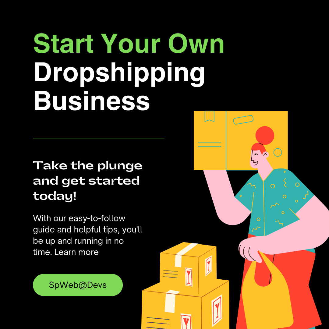 Dark Grey and White Flat Start Dropshipping Business